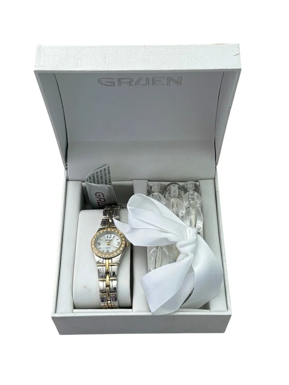 Ladies Two-Tone Bracelet Watch in Gold and Silver plus Matching Bracelet